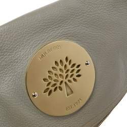 Pre Owned Mulberry Grey Leather Daria Fold-Over Clutch 