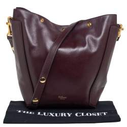 Pre Owned Mulberry Burgundy Leather Camden Press Studded Hobo