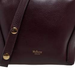 Pre Owned Mulberry Burgundy Leather Camden Press Studded Hobo