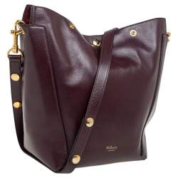 Pre Owned Mulberry Burgundy Leather Camden Press Studded Hobo