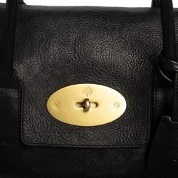 Pre Owned Mulberry Black Pebbled Leather Bayswater Satchel
