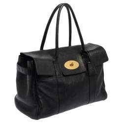 Pre Owned Mulberry Black Pebbled Leather Bayswater Satchel