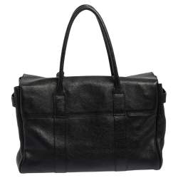 Pre Owned Mulberry Black Pebbled Leather Bayswater Satchel