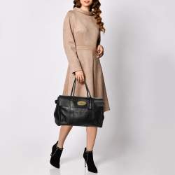Pre Owned Mulberry Black Pebbled Leather Bayswater Satchel