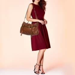 Mulberry Brown Leather Oversized Alexa Satchel