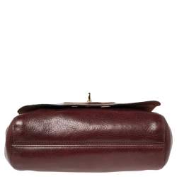 Pre Owned Mulberry Burgundy Leather Small Lily Shoulder Bag