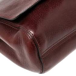 Pre Owned Mulberry Burgundy Leather Small Lily Shoulder Bag