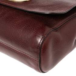 Pre Owned Mulberry Burgundy Leather Small Lily Shoulder Bag