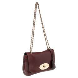 Pre Owned Mulberry Burgundy Leather Small Lily Shoulder Bag