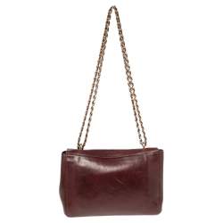 Pre Owned Mulberry Burgundy Leather Small Lily Shoulder Bag