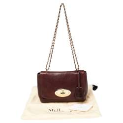 Pre Owned Mulberry Burgundy Leather Small Lily Shoulder Bag