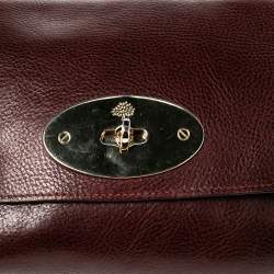 Pre Owned Mulberry Burgundy Leather Small Lily Shoulder Bag