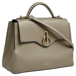 Pre Owned Mulberry Beige Leather Small Seaton Top Handle Bag