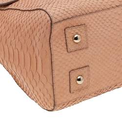 Pre Owned Mulberry Beige Python Embossed Leather Medium Del Rey Satchel