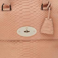 Pre Owned Mulberry Beige Python Embossed Leather Medium Del Rey Satchel