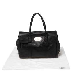 Pre Owned Mulberry Black Croc Embossed Leather Bayswater Satchel