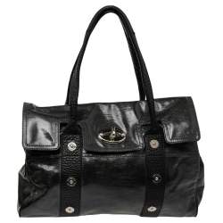 Pre Owned Mulberry Metallic Grey Coated Fabric Bayswater Satchel