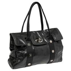 Pre Owned Mulberry Metallic Grey Coated Fabric Bayswater Satchel