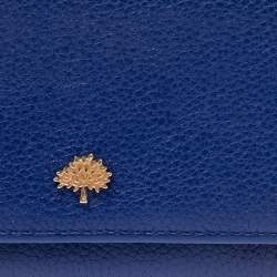 Mulberry Electric Blue Grained Leather Flap Continental Wallet