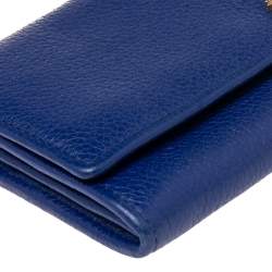 Mulberry Electric Blue Grained Leather Flap Continental Wallet