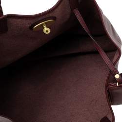 Pre Owned Mulberry Burgundy Nappa Soft Leather Medium Dorset Tote