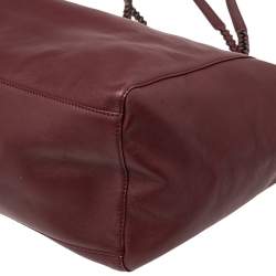 Pre Owned Mulberry Burgundy Nappa Soft Leather Medium Dorset Tote
