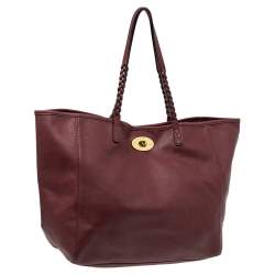 Pre Owned Mulberry Burgundy Nappa Soft Leather Medium Dorset Tote