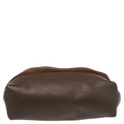 Pre Owned Mulberry Brown Suede and Leather Logo Embossed Hobo