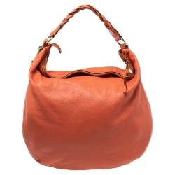 Pre Owned Mulberry Orange Leather Large Daria Hobo