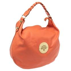 Pre Owned Mulberry Orange Leather Large Daria Hobo