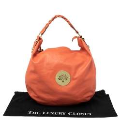 Pre Owned Mulberry Orange Leather Large Daria Hobo