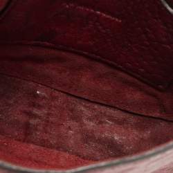 Mulberry Burgundy Python Embossed Leather Lily Pouch