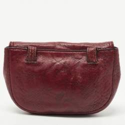Mulberry Burgundy Python Embossed Leather Lily Pouch