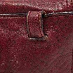 Mulberry Burgundy Python Embossed Leather Lily Pouch