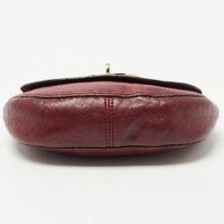 Mulberry Burgundy Python Embossed Leather Lily Pouch