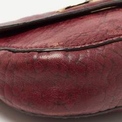 Mulberry Burgundy Python Embossed Leather Lily Pouch