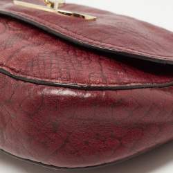 Mulberry Burgundy Python Embossed Leather Lily Pouch