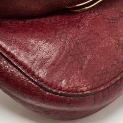 Mulberry Burgundy Python Embossed Leather Lily Pouch