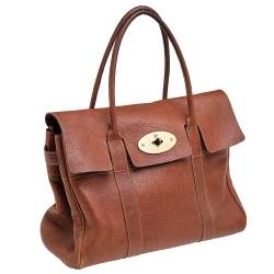 Pre Owned Mulberry Brown Pebbled Leather Bayswater Satchel
