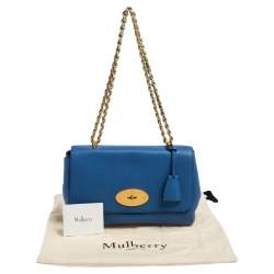 Pre Owned Mulberry Blue Leather Medium Lily Shoulder Bag