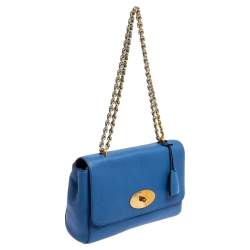 Pre Owned Mulberry Blue Leather Medium Lily Shoulder Bag