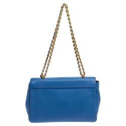 Pre Owned Mulberry Blue Leather Medium Lily Shoulder Bag