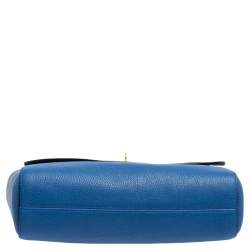 Pre Owned Mulberry Blue Leather Medium Lily Shoulder Bag