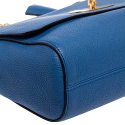 Pre Owned Mulberry Blue Leather Medium Lily Shoulder Bag