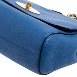 Pre Owned Mulberry Blue Leather Medium Lily Shoulder Bag