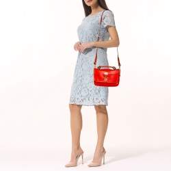 Pre Owned Mulberry Flame Shine Grain Leather Bryn Top Handle Bag
