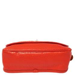 Pre Owned Mulberry Flame Shine Grain Leather Bryn Top Handle Bag