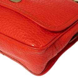 Pre Owned Mulberry Flame Shine Grain Leather Bryn Top Handle Bag
