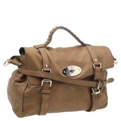 Pre Owned Mulberry Brown Leather Oversized Alexa Satchel Bag