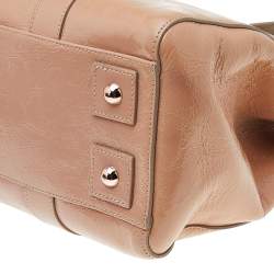 Pre Owned Mulberry Beige Crinkle Leather Bayswater Satchel